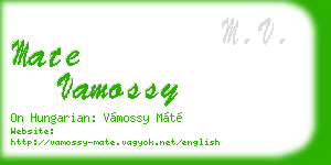 mate vamossy business card